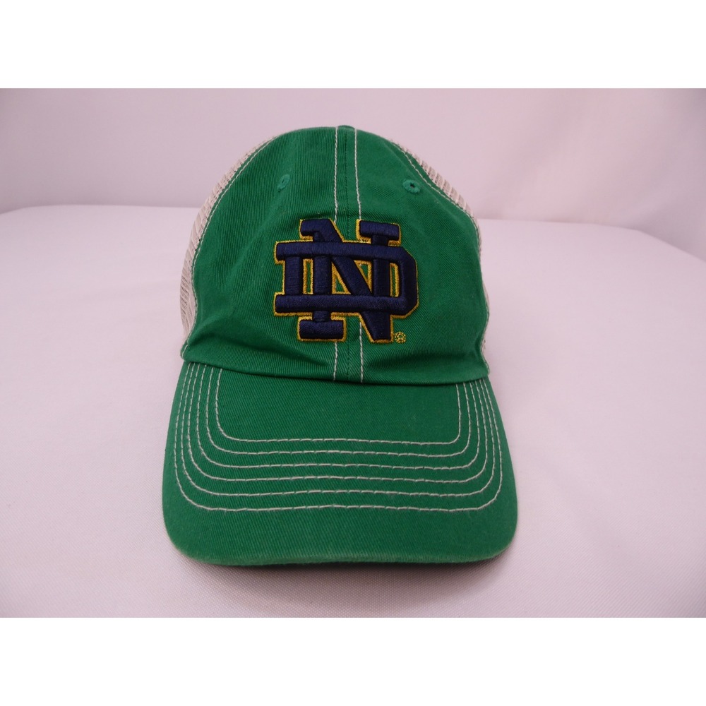 47 Brand Notre Dame Fighting Irish Green Mesh Trucker Snapback Hat Cap